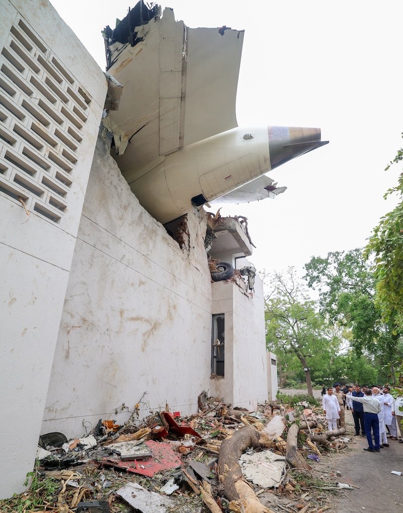 Prime Minister at Air India AI 171 crash site in Ahmedabad