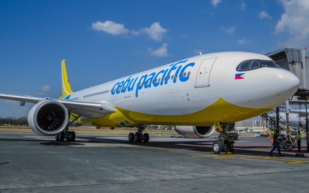 Cebu Pacific aircraft preparing for takeoff