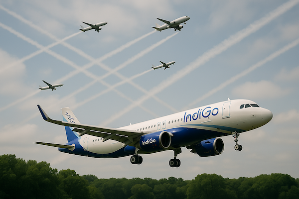 Cirium emissions review 2025 representational image showing airline emissions data and flight efficiency rankings