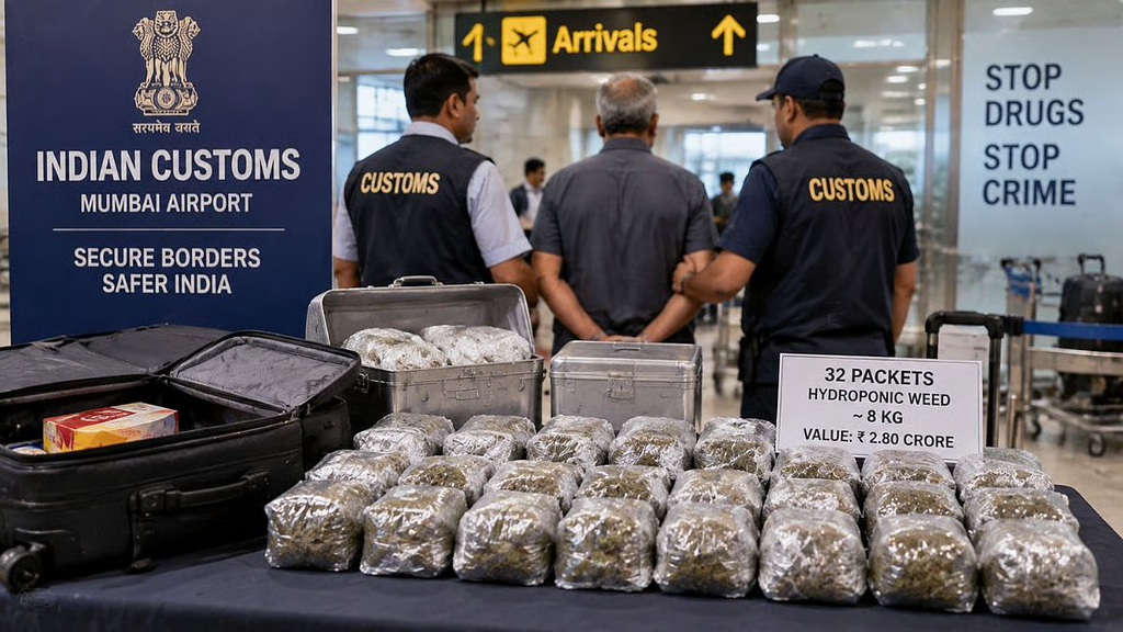 8 Kg Suspected Hydroponic Weed Worth ₹2.80 Crore Seized