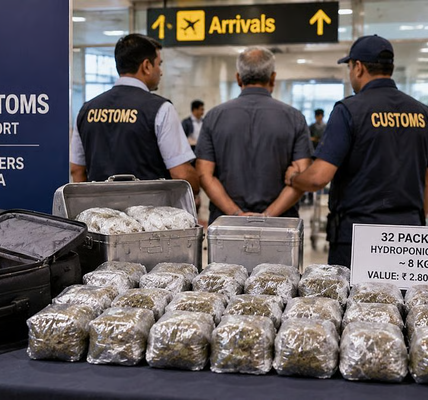 8 Kg Suspected Hydroponic Weed Worth ₹2.80 Crore Seized