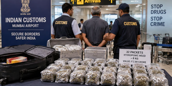 8 Kg Suspected Hydroponic Weed Worth ₹2.80 Crore Seized